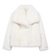 画像10: Imitation mink fur lapel jacket coat　 イミテーションミンク ファーラペルコートジャケット (10)