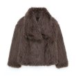 画像5: Imitation mink fur lapel jacket coat　 イミテーションミンク ファーラペルコートジャケット (5)