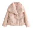 画像6: Imitation mink fur lapel jacket coat　 イミテーションミンク ファーラペルコートジャケット (6)