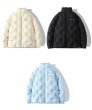 画像4: Quilted stand-up collar zip-up white goose down jacket coat   ユニセックス 男女兼用キルティングスタンドカラージップアップホワイトグースダウンジャケット コート (4)