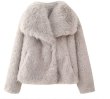 画像9: Imitation mink fur lapel jacket coat　 イミテーションミンク ファーラペルコートジャケット (9)