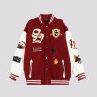 画像5: Emblem & Embroidery American Stadium Jumper baseball uniform jacket BASEBALL JACKET  blouson  ユニセックス 男女兼用 刺繍＆エンブレムスリーブレザージャケットスタジアムジャンパー スタジャン MA-1 ボンバー ジャケット ブルゾン (5)