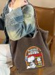 画像3: Snoopy Fleece Tote Shoulder Underarm Bag　スヌーピーフリーストートショルダーアンダーアームバッグ (3)