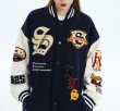 画像7: Emblem & Embroidery American Stadium Jumper baseball uniform jacket BASEBALL JACKET  blouson  ユニセックス 男女兼用 刺繍＆エンブレムスリーブレザージャケットスタジアムジャンパー スタジャン MA-1 ボンバー ジャケット ブルゾン (7)