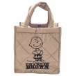 画像3:  Snoopy quilted tote shopping bag 　スヌーピーキルティングトートアンダーアームショッピングバッグ (3)