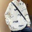 画像6: Smile fleece fluffy zip-up jacket blouson  ユニセックス 男女兼用 スマイルエコファーフリースジップアップスタンドカラージャケットブルゾン (6)