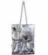 画像1: Silver Letter Sparkling Portable Lightweight Down Stitch Shoulder Tote Bag　 シルバーレタースパークリングポータブル軽量ダウンワンハンドルステッチショルダートートバッグ (1)