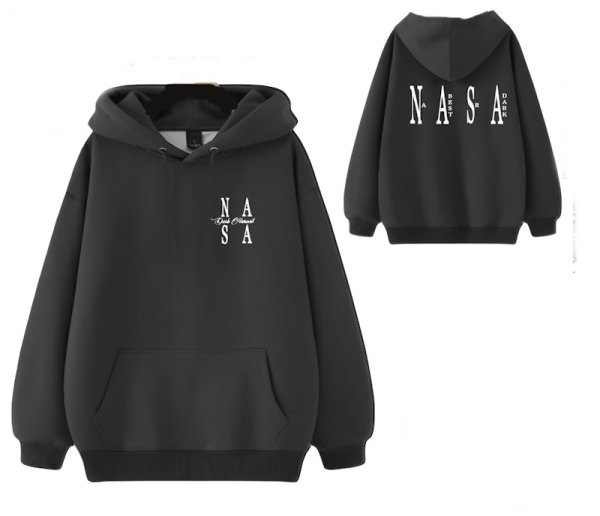 画像1: NASA logo hoodie sweatshirt  ユニセックス 男女兼用ナサNASAロゴフーディパーカー (1)