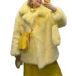 画像1: Eco fox fur mid-length coat jacket　 エコフォックスファーミドル丈ジャケットコート (1)