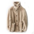 画像1: Thick sheep shear short coat jacket　 シアシープスキンショートジャケットコート (1)