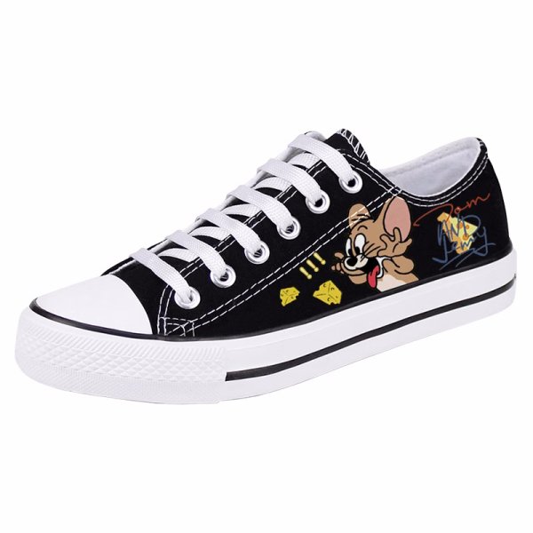 画像1: Tom and Jerry low cut lace-up canvas sneakers　ユニセックス 男女兼用トムとジェリートム＆ジェリ―ローカットレースアップ キャンバススニーカー (1)