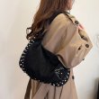 画像7: Studded semicircular leather tote shoulder underarm bag  スタッズ半円型レザートートショルダーアンダーアームバッグ (7)