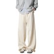 画像2: Mens Sweat Wide-Legged Heart Pants あったか ボア裏地 メンズ スウェット ワイドレッグ イージー パンツ  ハイウエスト ウエストゴム入り (2)