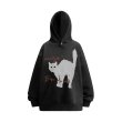 画像2: American Street Cat Print Hoodie　ユニセックス 男女兼用 アメリカン ストリートキャット猫プリントフーディーパーカースウェット (2)