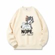 画像1: Nasa Tom & Jerry Only Tom "NOPE.NOT TODAY"  print Sweat Shirt  ユニセックス 男女兼用 ナサ トムとジェリー トム＆ジェリー オンリートム メッセージプリント スウェットシャツ トレーナー  (1)