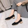 画像2: Women's square head shallow mouth a pedal fur heels shoes モコモコファー 太目 ヒールパンプス (2)