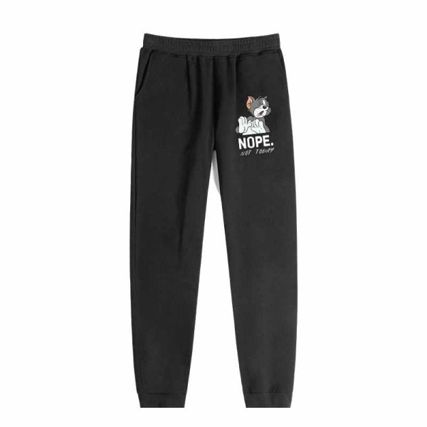 画像1: Nasa Tom & Jerry Only Tom "NOPE.NOT TODAY"  print Sweat Pants ユニセックス 男女兼用 ナサ トムとジェリー トム＆ジェリー オンリートム メッセージプリント スウェットパンツ  (1)