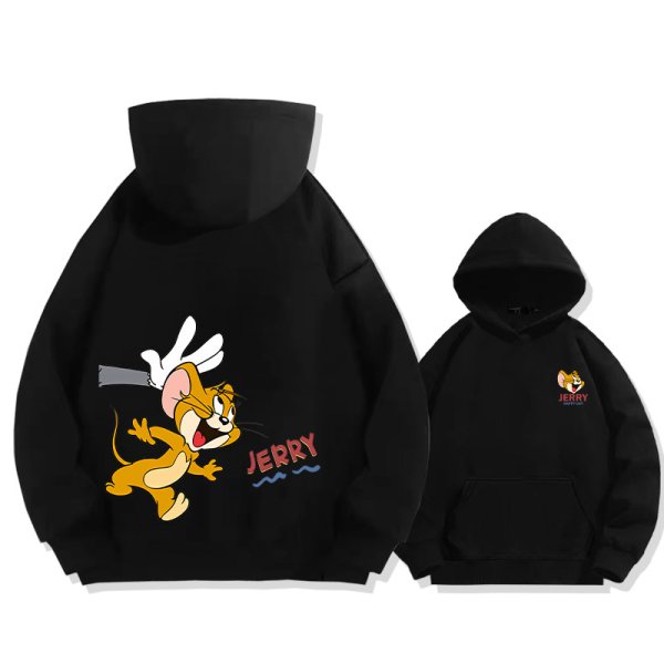 画像1: Unisex Tom and Jerry Chase Print Hoodie　 ユニセックス 男女兼用 トムとジェリーチェイスプリントフーディ  (1)