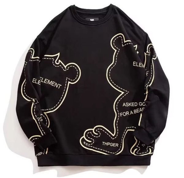 画像1: Bear print sweatshirt, plus sizes available　男女兼用  ユニセックスベア熊プリントスウェット プラスサイズあり (1)