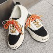 画像3: Unisex low-top fringe bicolor lace-up sneakers shoes 　ユニセックス 男女兼用厚底プラットフォームフリンジバイカラーレースアップスニーカー (3)