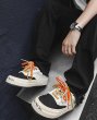 画像4: Unisex low-top fringe bicolor lace-up sneakers shoes 　ユニセックス 男女兼用厚底プラットフォームフリンジバイカラーレースアップスニーカー (4)