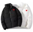 画像3:  Unisex One-point heart down jacket coat　 ユニセックス 男女兼用 防寒 ワンポイントハートダウンジャケット ジャンパー (3)