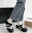 画像5: Thick-soled fur two-line lace-up slipper sandals half slippers　ユニセックスファー厚底2本ラインレースアップスリッパサンダル (5)