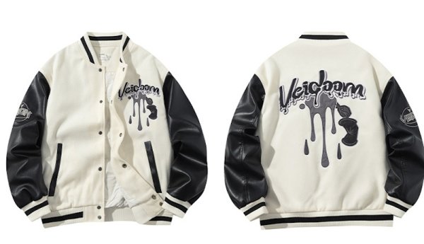 画像1: Graffiti American Warm Stadium Jumper Baseball Jacket blouson  ユニセックス 男女兼用 グラフィティアメリカンウォームコントラストカラーベースボールジャケットスタジャン MA-1 ボンバー ジャケット ブルゾン (1)