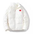 画像2:  Unisex One-point heart down jacket coat　 ユニセックス 男女兼用 防寒 ワンポイントハートダウンジャケット ジャンパー (2)