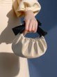 画像2: Soft Leather Ribbon Pleated Crossbody Bag　ソフトレザーリボンプリーツトートバッグ (2)