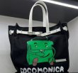 画像2: Original Niche Portable Kelly Bag Printed Cartoon Canvas Bucket Tote Shoulder Bag 　ケリーバッグプリントカートゥーンキャンバスバケットトートショルダーバッグ ラージキャパシティー (2)