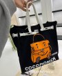 画像7: Original Niche Portable Kelly Bag Printed Cartoon Canvas Bucket Tote Shoulder Bag 　ケリーバッグプリントカートゥーンキャンバスバケットトートショルダーバッグ ラージキャパシティー (7)