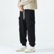 画像2: 24 men's multi-pocket casual cargo pants men and women  男女兼用 ユニセックス マルチポケット カジュアル カーゴパンツ スウェット パンツ (2)