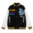 画像1: Letter embroidered leather sleeves STADIUM JACKET embroidered patch baseball uniform jacket blouson  ユニセックス 男女兼用レター刺繍レザースリーブ スタジアムジャンパー スタジャン MA-1 ボンバー ジャケット ブルゾン (1)