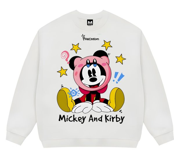 画像1: Unisex Mickey Mouse & Kirby print sweatshirt　ユニセックス 男女兼用ミッキーマウス＆カービプリントスウェット (1)