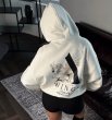 画像5: Unisex Streetback White Horse Print Hooded long sleeve sweatshirt   ホワイトホースプリント長袖フーディパーカースウェット (5)