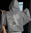 画像2: Unisex Streetback White Horse Print Hooded long sleeve sweatshirt   ホワイトホースプリント長袖フーディパーカースウェット (2)