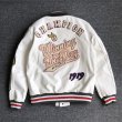 画像3: Baseball Emblem Leather Stadium Jumper baseball uniform jacket blouson  ユニセックス 男女兼用ベースボール刺繍エンブレムレザースタジアムジャンパー スタジャン MA-1 ボンバー ジャケット ブルゾン (3)