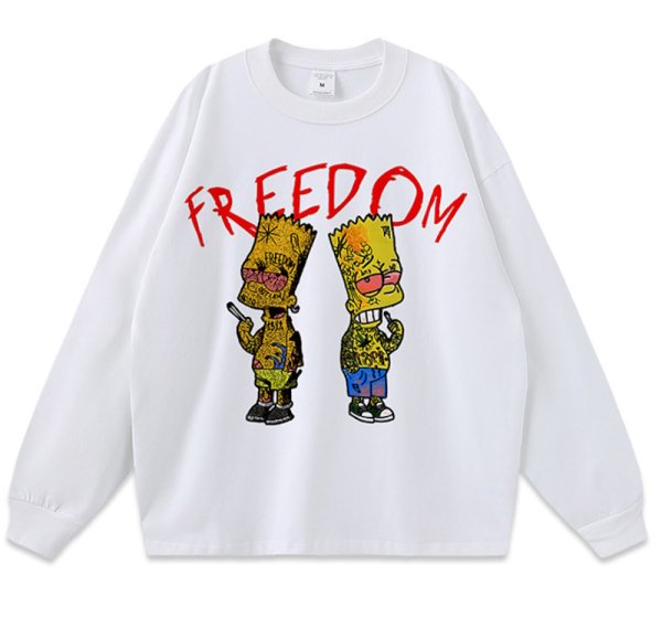 画像1: Unisex Bart Simpson print sweatshirt 　ユニセックス 男女兼用バートシンプソンスプリントウェットシャツ　トレーナー (1)