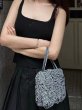 画像7: Checkered Pleated Square Small Tote Shoulder Crossbody Bag　ユニセックスチェックギャザースクエアスモールトートショルダーバッグ (7)