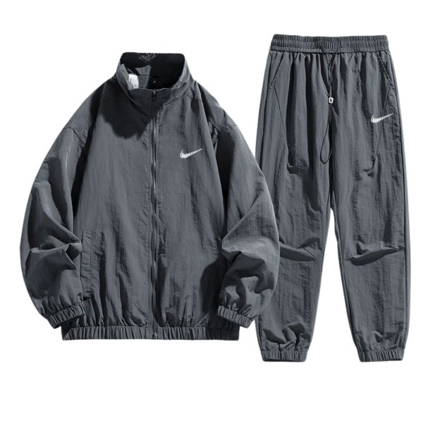 画像1: 25Unisex ‎Not Swoosh logo Nylon Set up Matching Set Jacket + Pant ユニセックス 男女兼用 ノット スウォッシュロゴ マッチングセット ナイロン セットアップ 上下 (1)