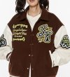 画像8: Jungle Tiger Embroidered Leather Sleeve Stadium Jumper baseball uniform  jacket blouson ユニセックス 男女兼用 ジャングルタイガー刺繍レザースリーブスタジアムジャンパージャケット スタジャン ブルゾン (8)