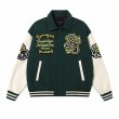 画像4: Jungle Tiger Embroidered Leather Sleeve Stadium Jumper baseball uniform  jacket blouson ユニセックス 男女兼用 ジャングルタイガー刺繍レザースリーブスタジアムジャンパージャケット スタジャン ブルゾン (4)