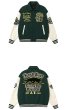 画像2: Jungle Tiger Embroidered Leather Sleeve Stadium Jumper baseball uniform  jacket blouson ユニセックス 男女兼用 ジャングルタイガー刺繍レザースリーブスタジアムジャンパージャケット スタジャン ブルゾン (2)