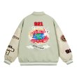 画像4: UNIVERSAL PEACE & Smile embroidery Stadium Jumper baseball uniform  jacket blouson ユニセックス 男女兼用UNIVERSAL PEACE＆スマイル刺繍ベースボールジャケットスタジアムジャンパージャケット スタジャン ブルゾン (4)