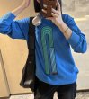 画像10: Unique emblem embroidered round neck long sleeve sweatshirt    ユニークエンブレム刺繍ラウンドネック長袖スウェットシャツトレーナー (10)