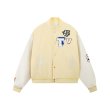 画像2: Stitching and color matching PU leather sleeve animal letter embroidery baseball jacket Stadium Jumper  blouson  ユニセックス 男女兼用ステッチとカラーマッチングPUレザー袖アニマルレター刺繍ジャケットベースボールジャケットスタジアムジャンパージャケット スタジャン ブルゾン (2)