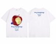 画像1: Unisex Half-eaten Apple Print short sleeve T-shirt　　男女兼用ユニセックス かじりかけバイトプリント半袖Tシャツ (1)