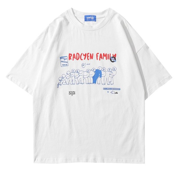 画像1: Unisex RADCYEN FAMILY print short sleeve T-shirt 　　男女兼用ユニセックスRADCYEN FAMILYプリント半袖Tシャツ (1)