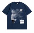 画像17: Unisex Creative Line Illusion Letter Short Sleeve T-Shirt　　男女兼用ユニセックス イルージョンレタープリント半袖Tシャツ (17)